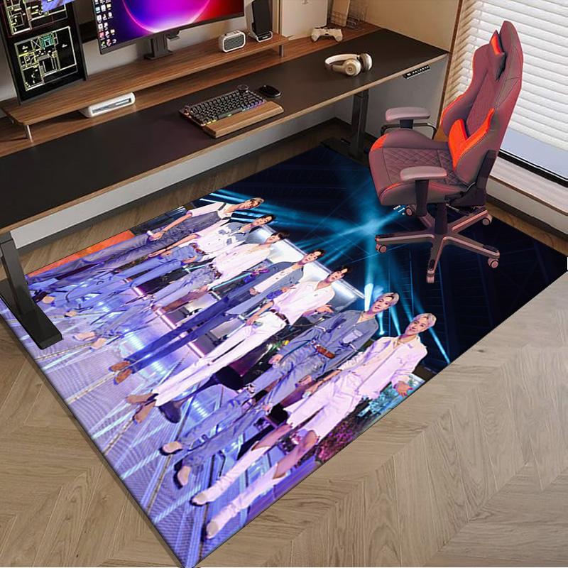 Kpop Group Portrait Carpet, Chair Rug,Rug for Office Bedroom Living Rooms, Doormat Decor Fan Gift Christmas Gift