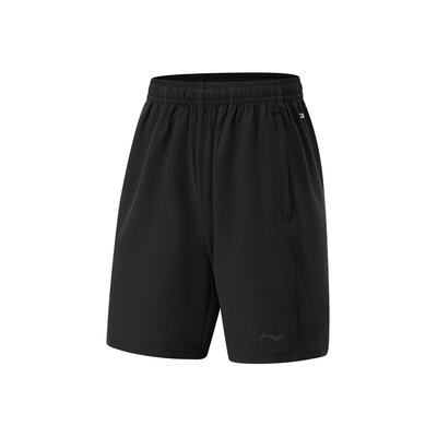 Li Ning Table Tennis Series Solid Color Simple Straight Loose Quick-Drying Breathable Casual Shorts Unisex Shorts Black AKSU223-1