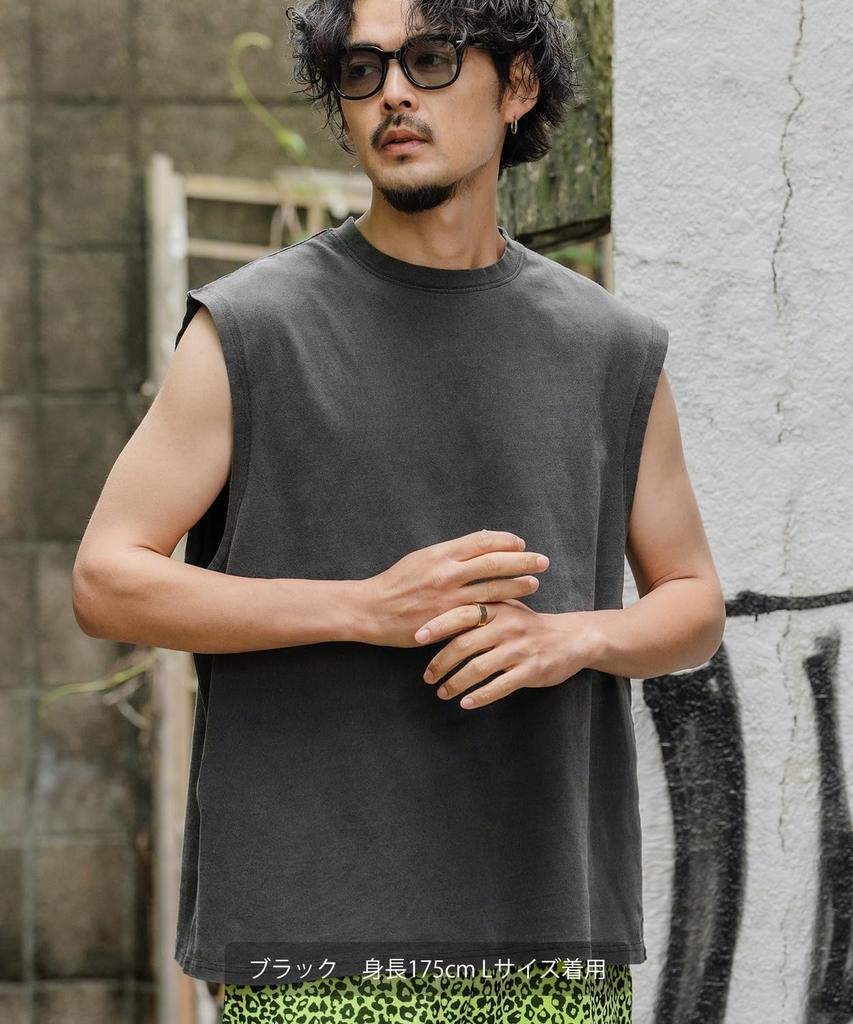 IMPROMES Casual SIDEWAYSTANCE Pigment Sleeveless T-Shirt, Men's, Green