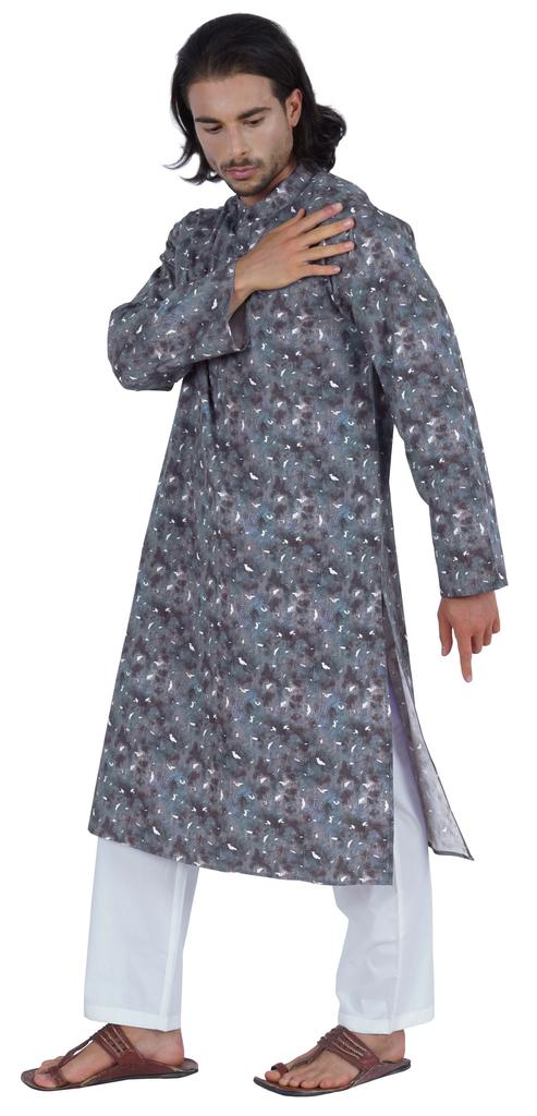Atasi Designer Kurta For Men  s Printed Chinese Collar Summer Ethnic Party