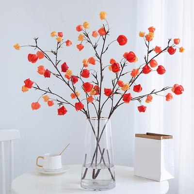 Künstliche Lampionblume Realistisch Herbst Winter Kunstseidenblume Heim Büro Hochzeitsparty Tischdekoration Vase Kunstblüte Dekoration
