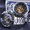 European and American Men's Personalized and Fashionable All-steel Luminous Hollow Manual Mechanical Watch