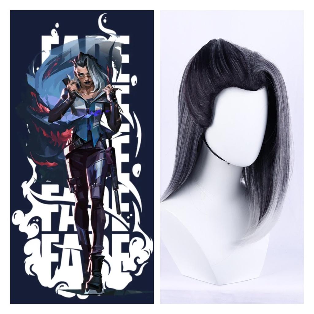 Black Dream Valorant Fade Cosplay Wig With Pointed Beauty For Anime Fans