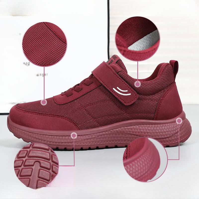 Women's Shoes Casual Single Shoes Breathable Shoes Versatile Velcro Walking Shoes Soft-soled Single Shoes
