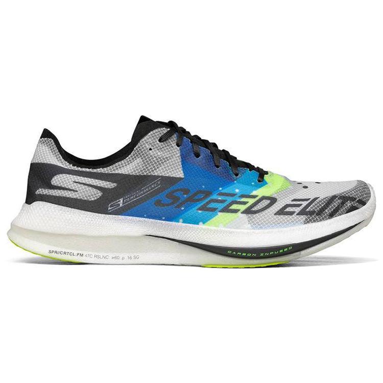 Skechers Mesh , Textile Cushioning Abrasion Resistant Breathable Low top Running Shoes Men's Black Blue (Unisex) Running Shoes 55221 BKBL