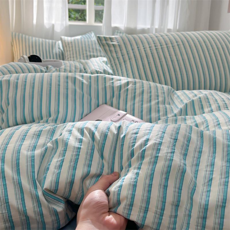 Popular Stripe Style Duvet Cover Set - Bedding Set Twin Full Single Double, Breathable Skin-Friendly,1 Duvet Cover 2 Pillowcases