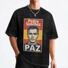 Pedro Sanchez Paz Peace T Shirts Washed Cotton Harajuku Tshirts Vintage For Men Women Streetwear Printed Tee Shirt