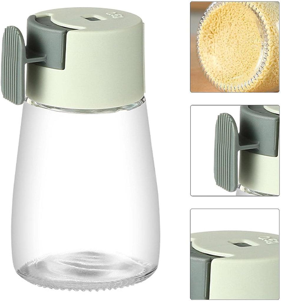 Measuring Salt and Pepper Shakers Precise Quantitative Ration Spice Dispenser Air-Tight Clear Glass Seasoning Bottle for Kitchen