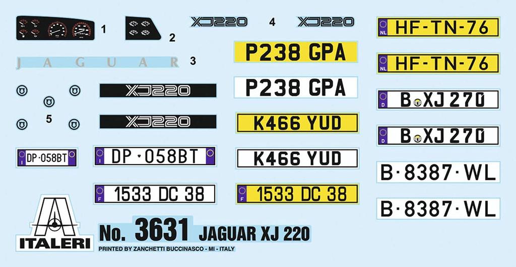 Platz Italeri 1/24 Scale Jaguar XJ 220 Plastic Model Kit (IT3631) with Japanese Instructions
