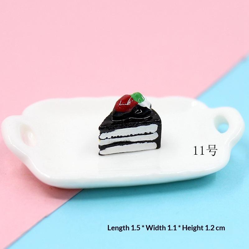 10Pcs Mini Resin Fake Cake Kawaii Simulation Food Miniatures for DIY Handmade Craft Home Decor Ornaments