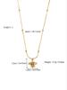 1 Piece Simple Temperament Niche Light Luxury Stainless Steel 18k Gold Plated Street Trend Bee Pendant Necklace
