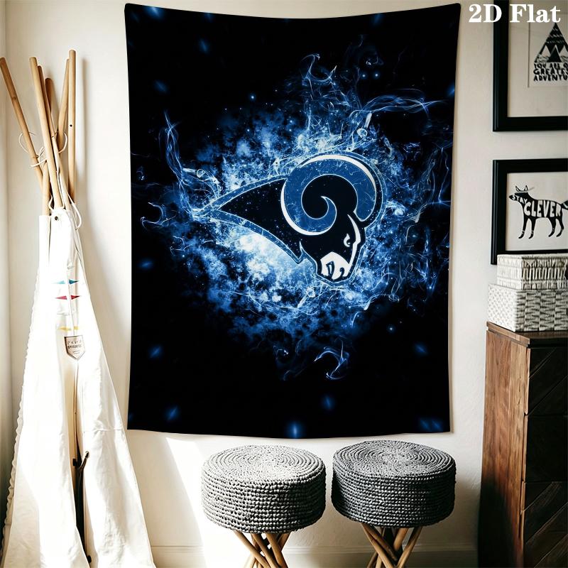 Los Angeles Rams Wall Tapestry Aesthetic Wall Hanging Printed Fabric Blanket Decorative Tapestries for Bedroom Living Room Home Decor
