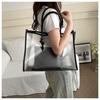 2024 Summer Women's PVC Large Tote - Transparent, Waterproof, Versatile Jelly Bag with Single Shoulder Strap and Large Capacity