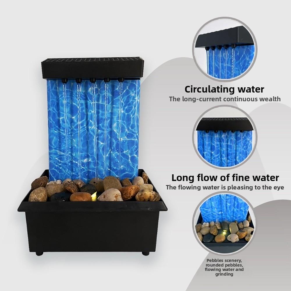 Circulating Water Flow Chinese Fengshui Waterfalls ABS Flowing Water Ornaments  Gift