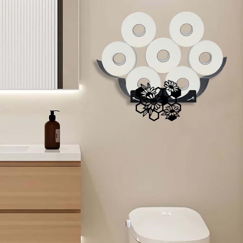 Decorative Wall Mounted Tissue Holder Large Capacity for Kitchen Bathroom