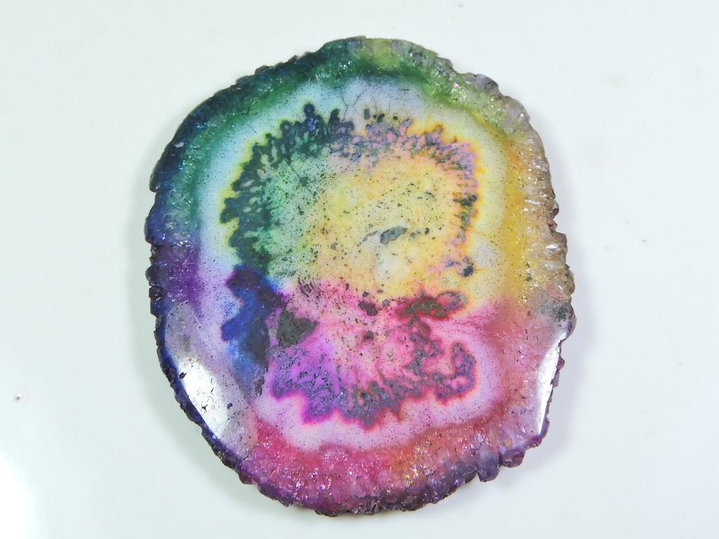 78Cts. Dyed Solar Druzy Agate Multi Colour Fancy Cabochon Loose Gemstone ET-35