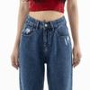 JEANSWEST Women's 2025 Autumn Vintage High-Waist Wide-Leg Loose Jeans