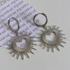 Antique Silver Thorny Heart Earrings for Women - Personalized Trendy Design