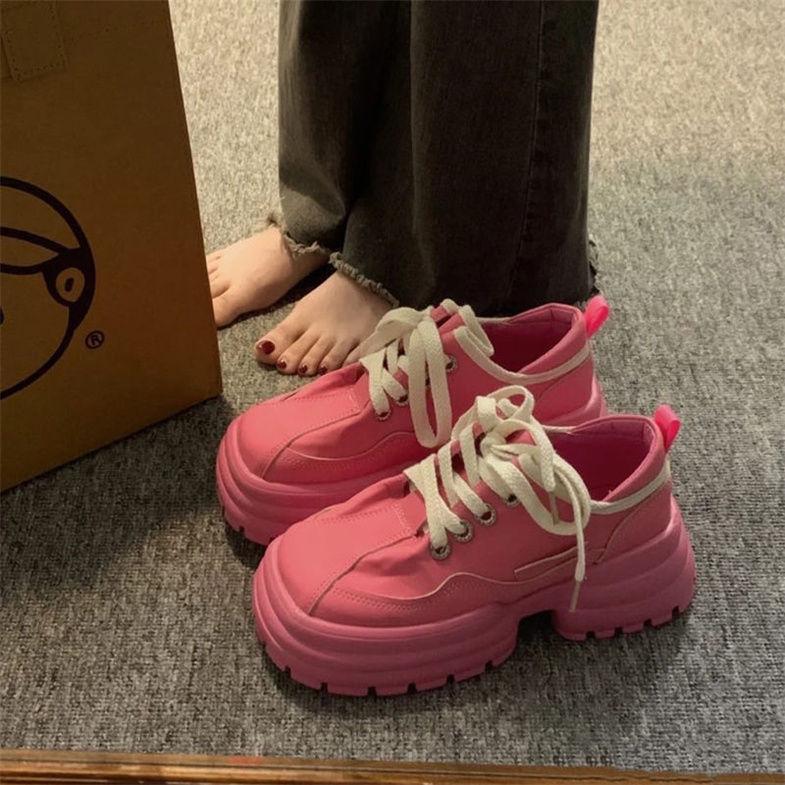 

Кампус Мингдиан Женские Летние Новые Нишевые Универсальные Увеличивающие Рост Повседневные Туфли-маффины Женские 40 розовый