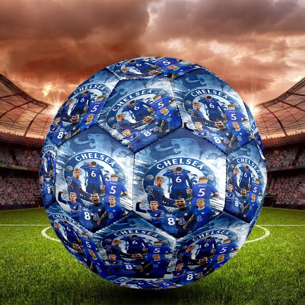 Chelsea F.C Print Size 5 Soccer Ball, Standard Match Football for Sports Game and Team Practice, Ideal Gift for Soccer Fans