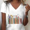 Women Tshirts Book Flowers Country Music Lover Shirt Vneck Short Sleeve Tee FeUnisex Book Lover Gifts Fashion Casual Tee Shirt