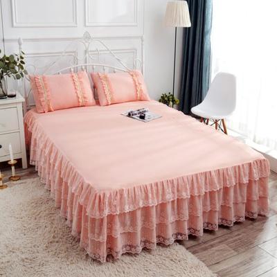 3 stk sett Europeisk romantikk blonder sengeskjørt mykt børstet stoff sengeteppe Princess King Queen Size 1 stk Sengeskjørt +2 stk Putevar