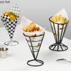 Stainless Steel French Fry Rack Dipping Bowl Snack Bowl Cake Display Rack Cone Shaped Food Storage Rack Dessert Plate Cake Stand