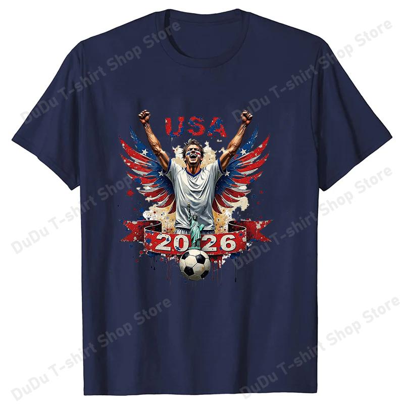 New Unisex Fashion O Neck Tops 2026 Football Printing Shirt Short Sleeve T Shirt Casual Shirt Summer T Shirts Football Fan Shirt