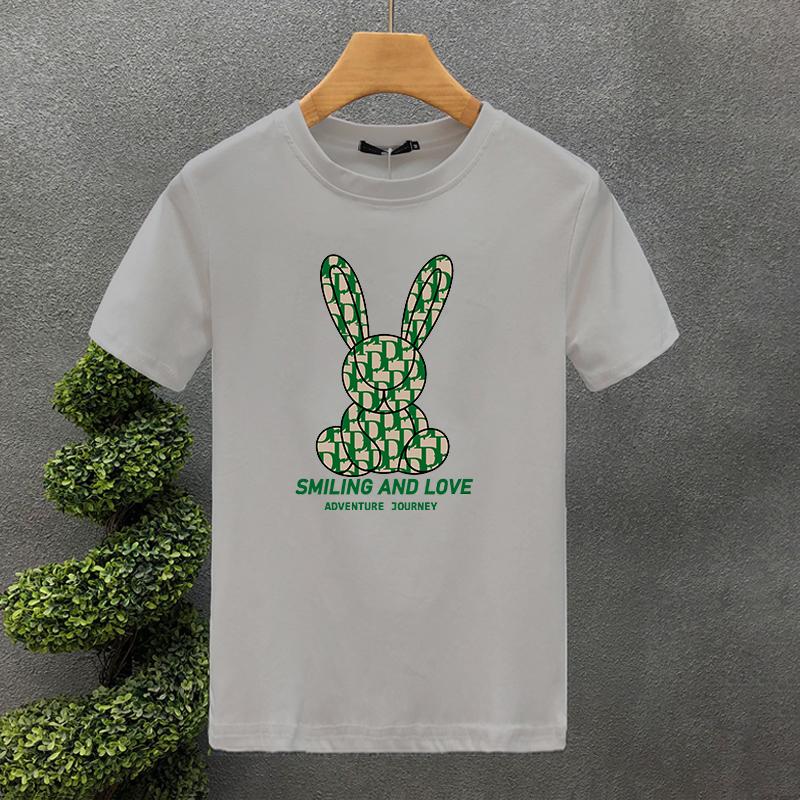 New Luxury Brand Rabbit 100% Cotton High Quality Print Couple Tees Summer Harajuku For Men/Women Short Sleeve T-shirt Asian Size