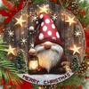 Adorable Gnome Christmas Wooden Sign, Merry Christmas Dwarf Round Sign for Front Door Wall Hanging Decor, Ideal Christmas Ornament