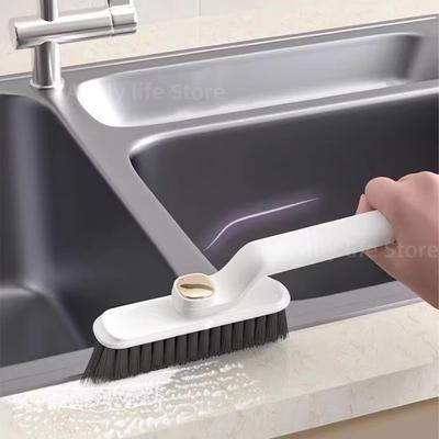 Multifunctional Rotating Crevice Cleaning Brush for Bathroom and Kitchen 2-in-1 Cleaning Brush for Crevice and Surface Cleaning