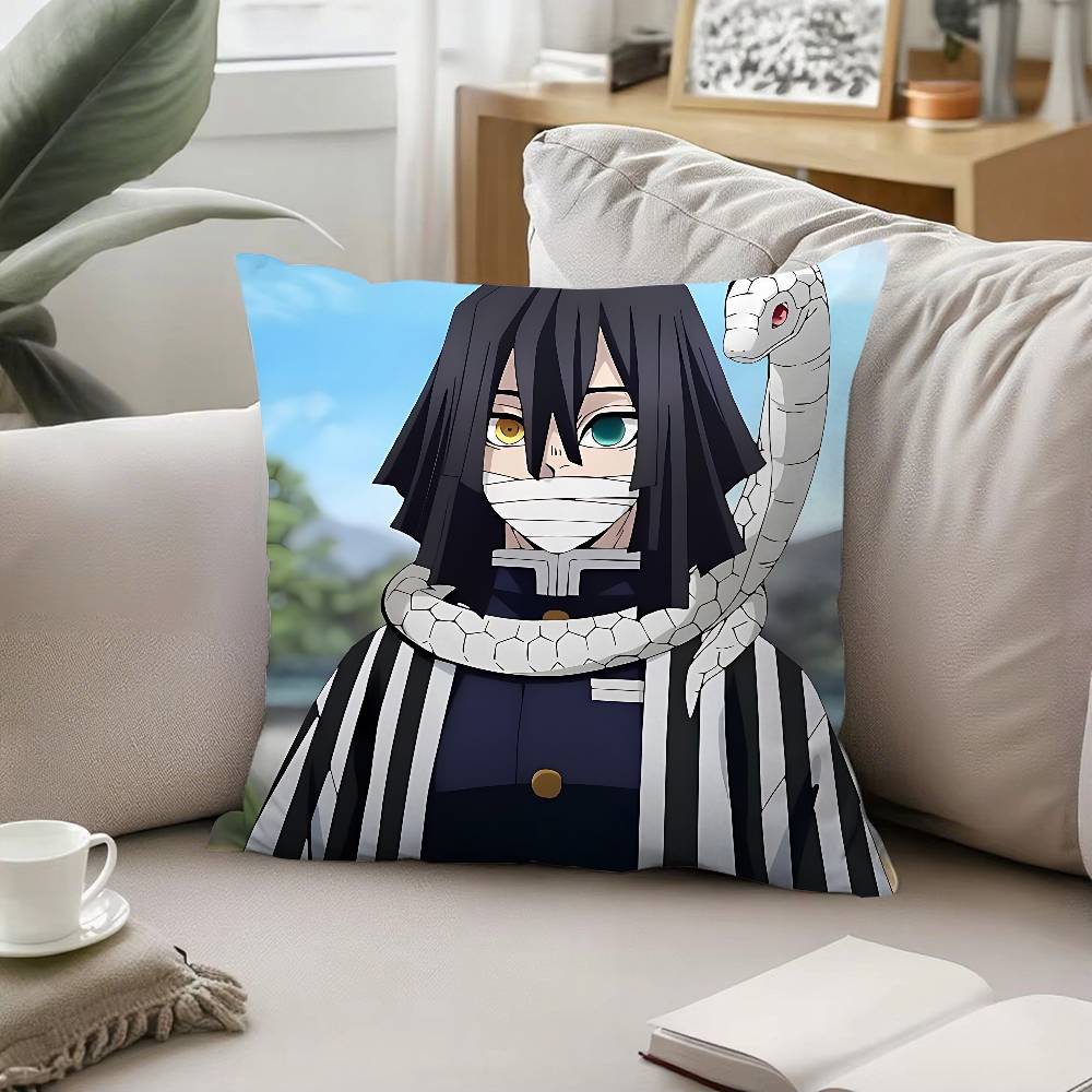 Cool Iiguro Obanai Pillow Case Cushion Cover Soft Cute Throw Pillow Case For Car Sofa Pillowcase Polyester With Zipper