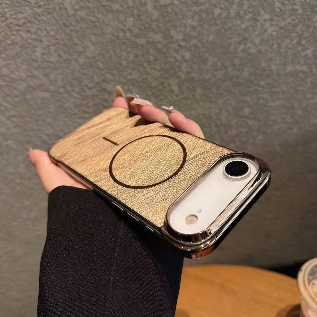 Luxury Golden Silk Magnetic Phone Case Suitable For iphone 17 17Air 17pro 17promax No Frame Magnetic Wireless Phone Cover
