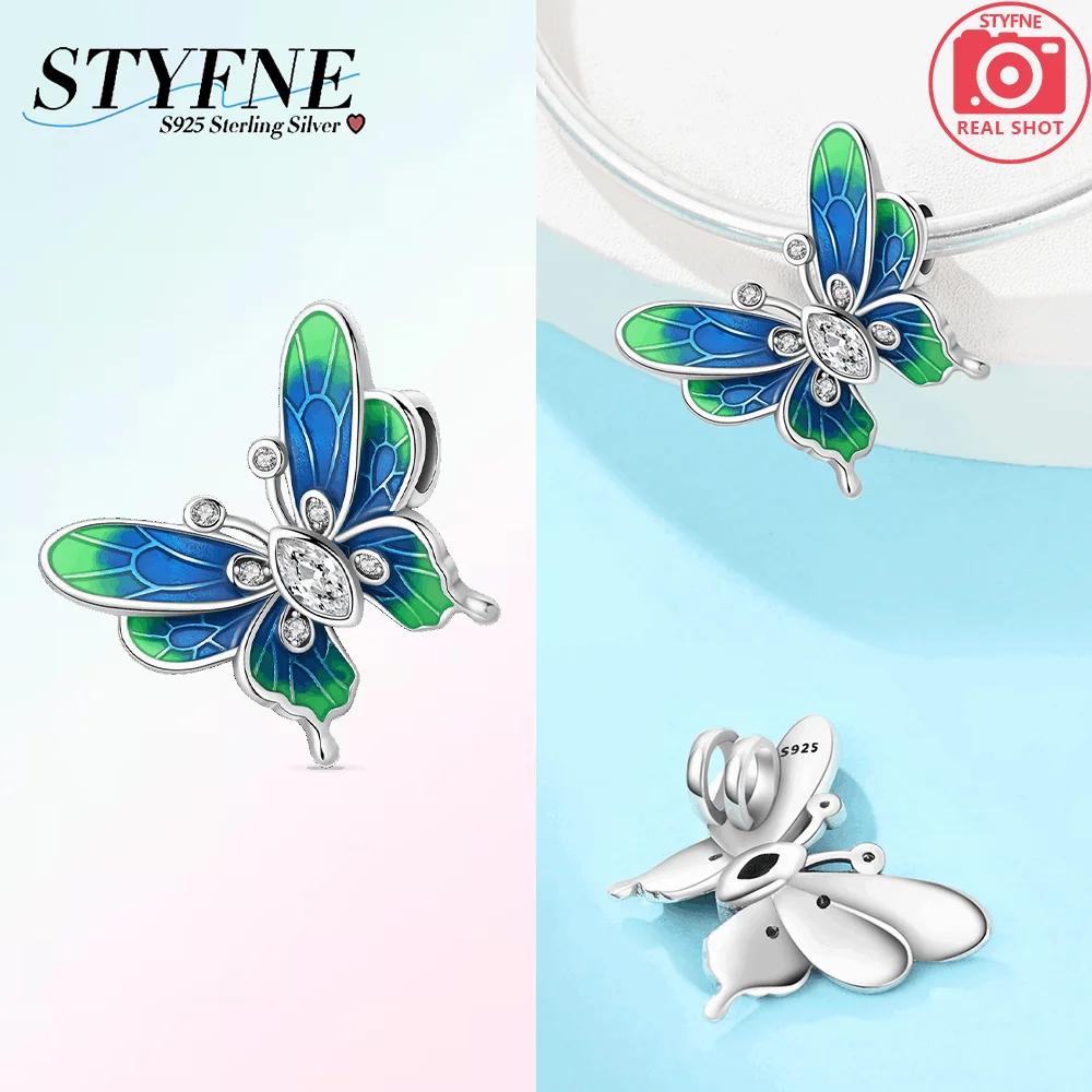 Шарм-бусины Шармы Серебро Оригинальные Бабочка Цветок Бусины-Шармы для Шарм-бусин Медь Браслеты Бусины-Шармы Изготовление украшений Женский Подарок