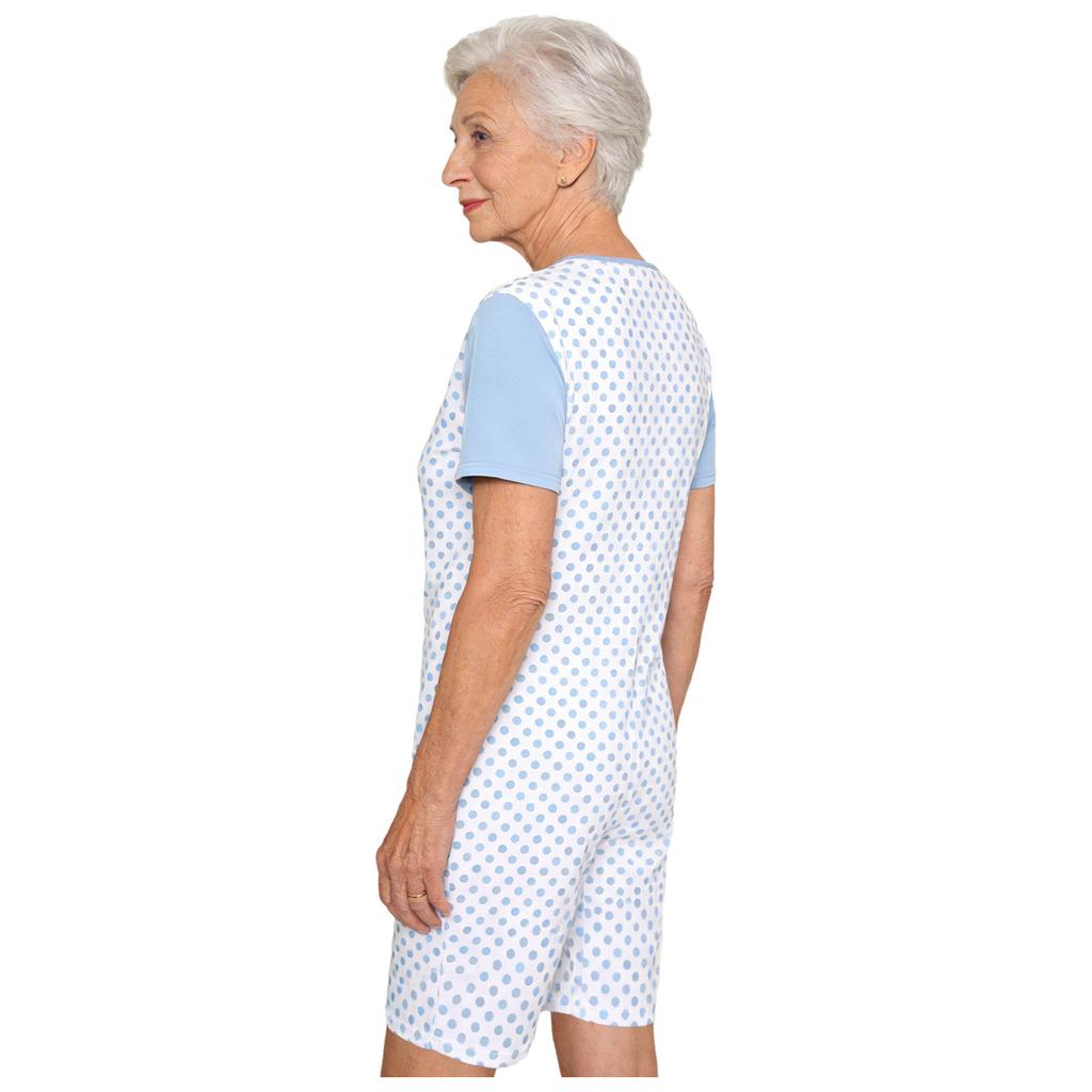 Damen Spezialbedarf Body Kurzarm Kurzer Schritt Druck Farbblockierung Adaptiver Jumpsuit Demenzpflege
