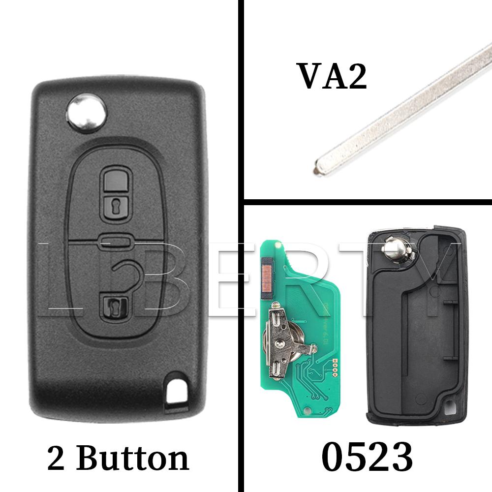 Ly Flip Remote Card Key For Peugeot 207 307 308 407 607 807 For Citroen C2 C3 C4 C5 C6 Xsara Berlingo HU83 VA2 0536 0523 ASK FSK