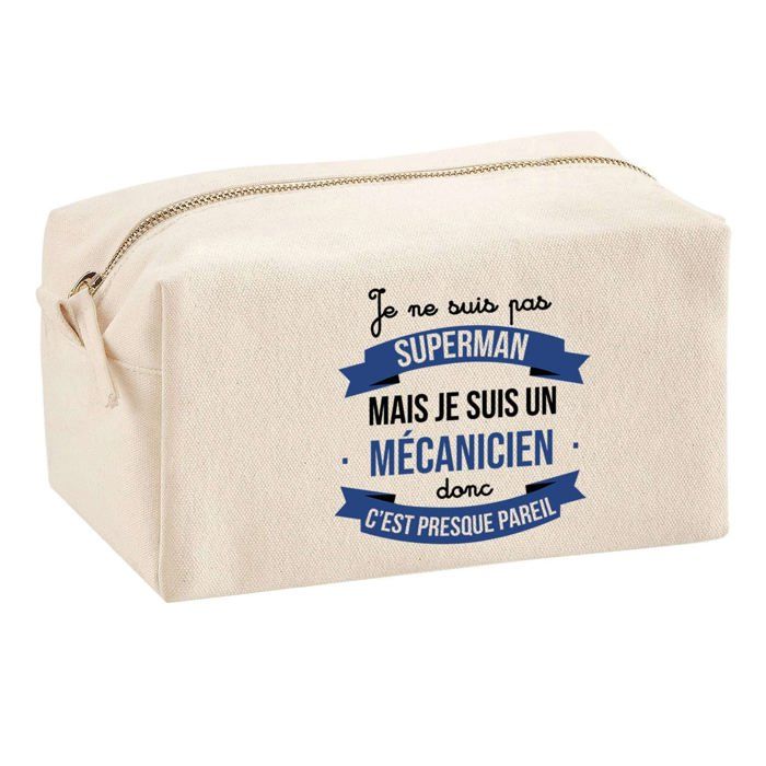 Trousse multifonction Mécanicien Superman Cadeau Anniversaire Noël Collègue Départ Retraite | Trousse Scolaire Fournitures Bureau