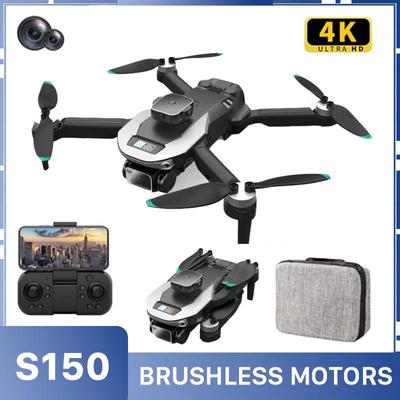 New S150 Aerial Photography Drone 8K HD Dual Camera WIFI FPV Optical Flow Obstacle Avoidance Brushless Motor Professional Foldable Quadcopter Toy Gift