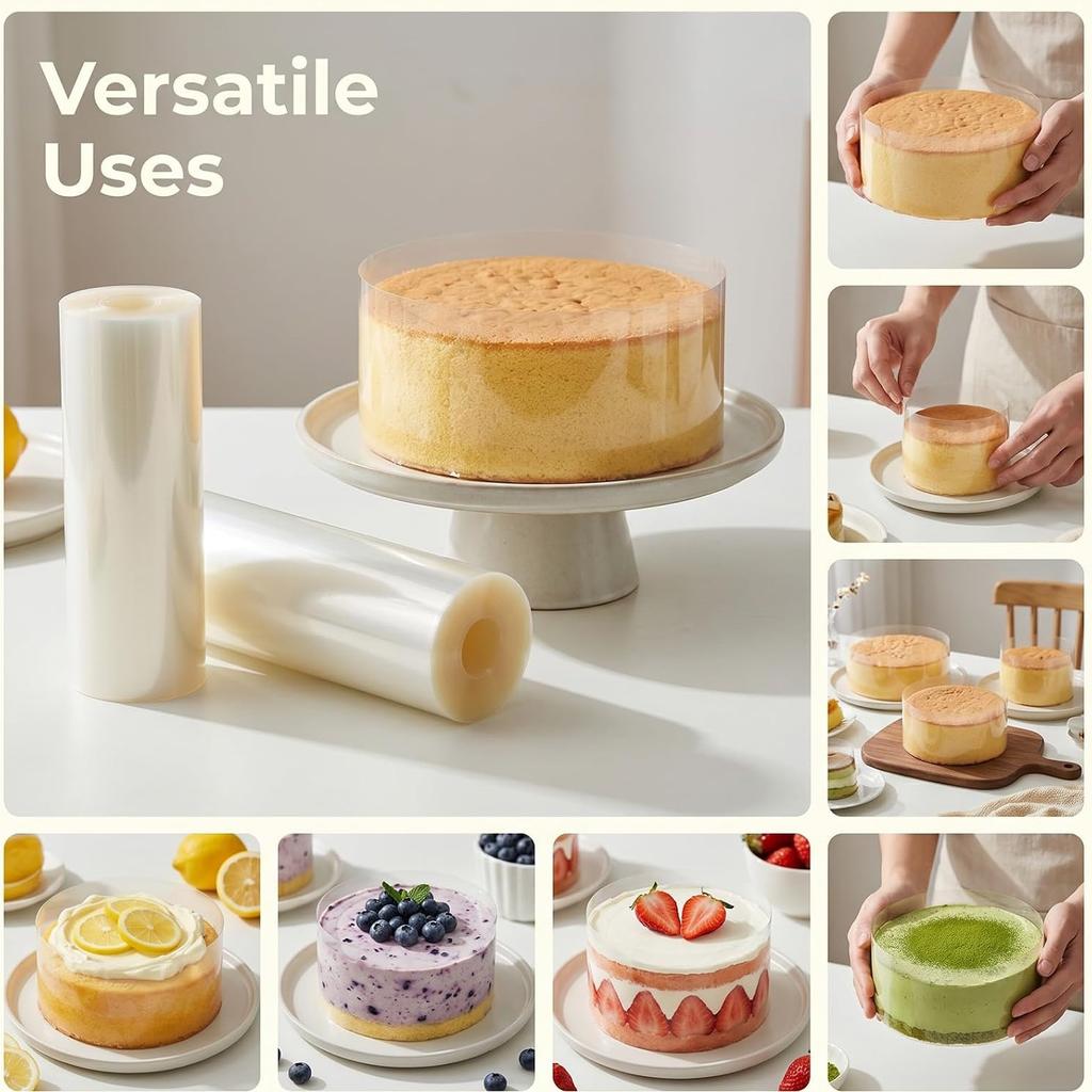 Transparent Cake Collar Acetate Roll Transparent Mousse Cake Surround Film Cake Edge Wrapping Strip for Baking Desserts