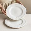 Minimalist Style Pearl Edge Plate Practical Large Plate Dinner Plate Household Restaurant Tableware Vegetable Plate Pasta Plate Round Plate