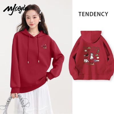 MJ STYLE Damen Lässiges Kapuzen-Langarm-Sweatshirt