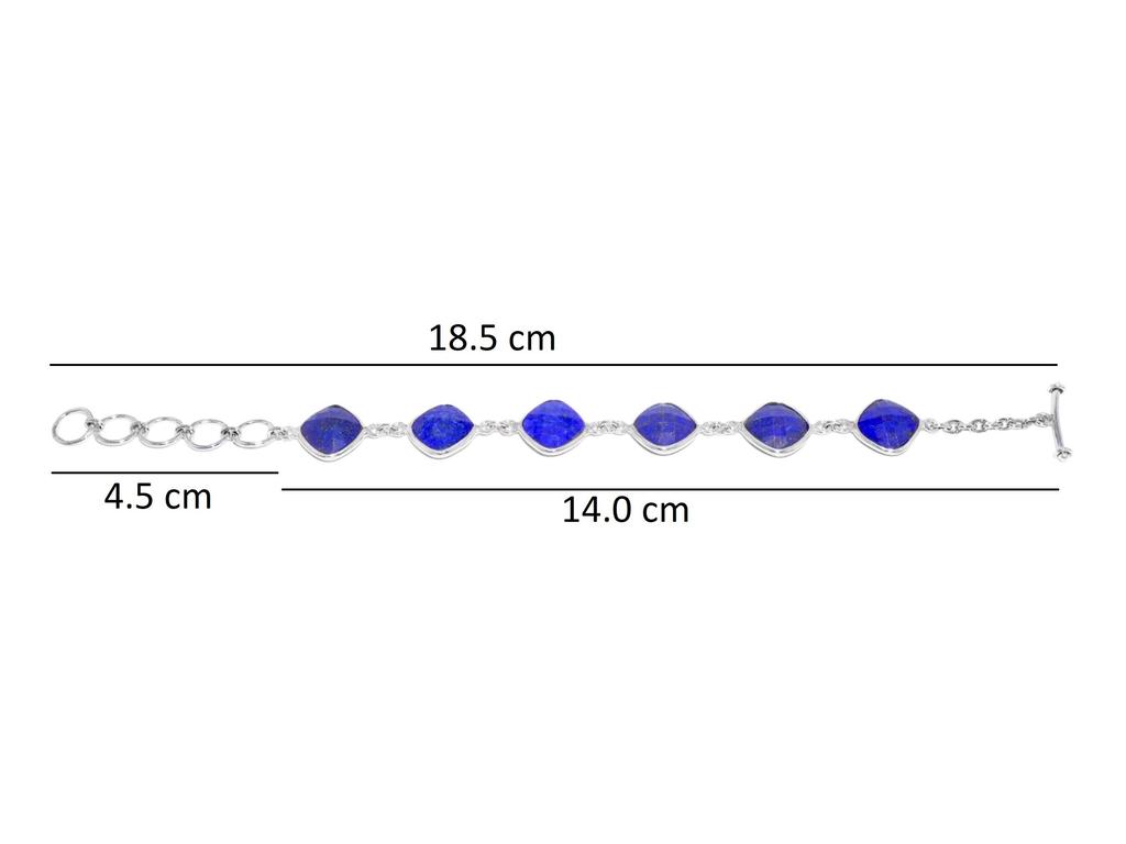 Lapis Lazuli Bracelet: Minimalist 925 Sterling Silver Gemstone Jewelry