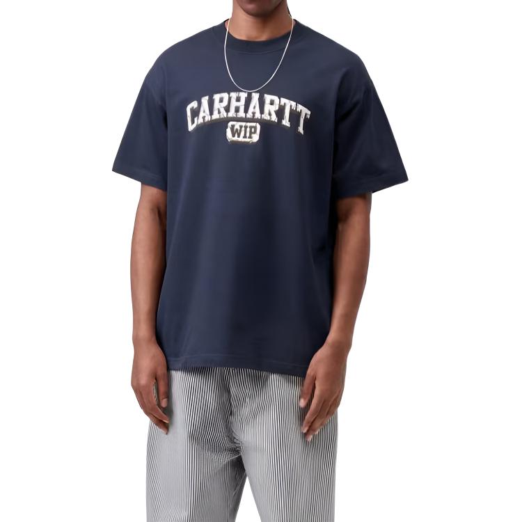Carhartt WIP FW25 S/S Heavy Duty T-Shirt Loose Faded Vintage Casual Logo Letter Short Sleeve T-Shirt Men Tops I036015-VQ-4G