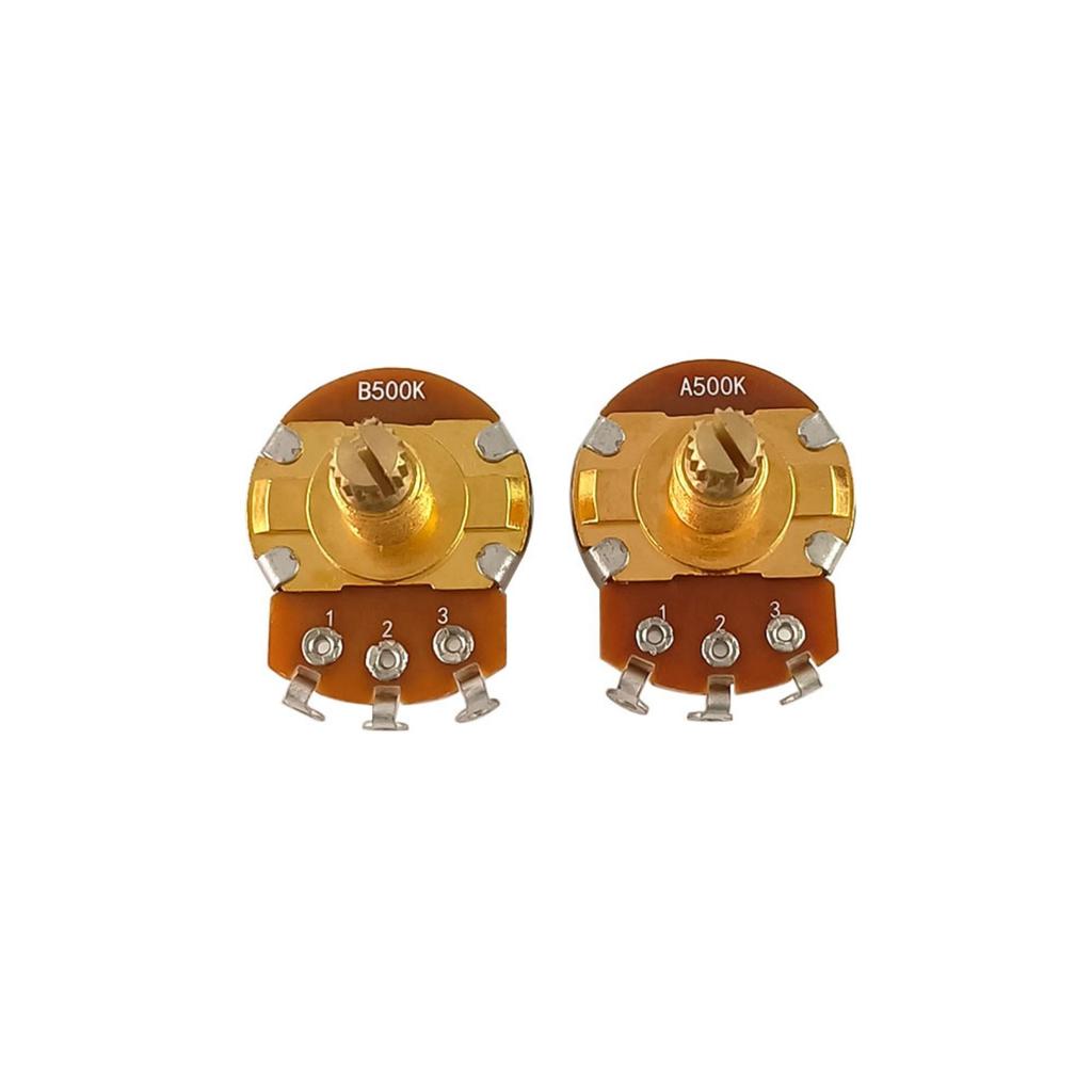 2Pcs Short Shaft Guitar Potentiometers A500K/B500K Linear Taper Potentiometer Volume Tone Guitar Pot Guitar Accessory