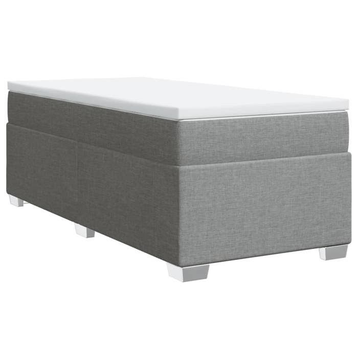 VidaXL Slat Bed Base with Mattress Light Grey 80x200 Cm Fabric, Bed, Platform Bed, Panel Bed, Furniture of 3285088