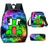 Pattern Printing Large-Capacity Backpack, Shoulder Bag, Pencil Bag Three-Piece Set