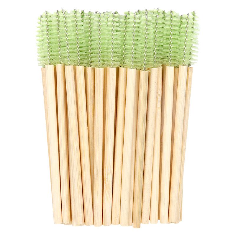 50pcs Bamboo Handle Eyelash Brush Makeup Brush Eyelash Extension Supplies Applicators Eye Lash Curling Comb Makeup Tools