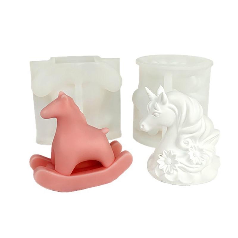 Horse Statue Silicone Candle Molds Food Safe Silicone Temperature Resistant for Resin Casting Candle Chocolate Baking