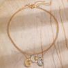 Collar Colgante Estrella Luna de Cobre Incrustado con Pedrería para Mujer Cadena Clavícula Sol Luna Metálico Brillante Joyería Y2K Regalo