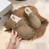 Winter Velvet Thickened Thick-soled Snow Boots Low-top Shallow Mouth New Short Tube Warm and Non-slip Cotton Shoes